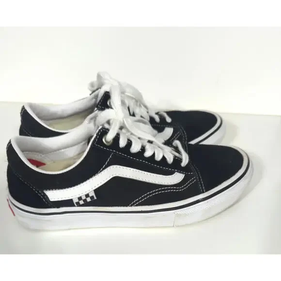 Vans Old Skool Mens Sneakers 6 Black Suede Canvas Lace Up Skateboard Shoes Skate - Picture 8 of 9